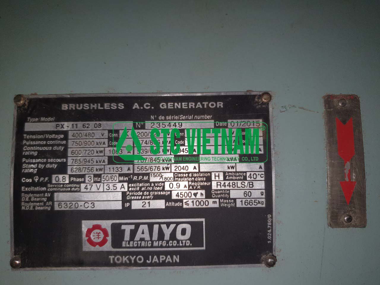 Old generator 900 Kva