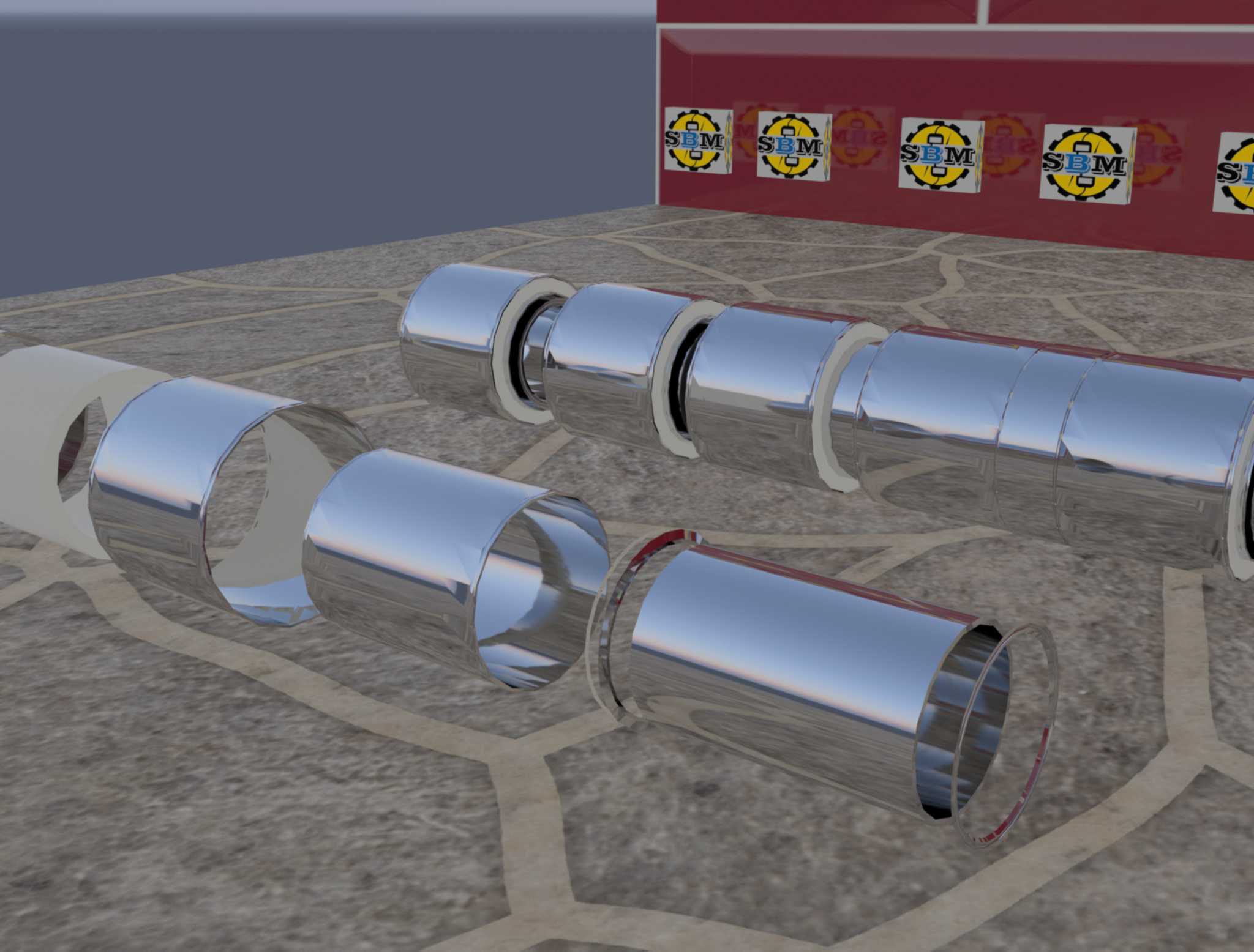 Chimney (Exhaut Muffler ) module D477 mm, 3 layers Korea