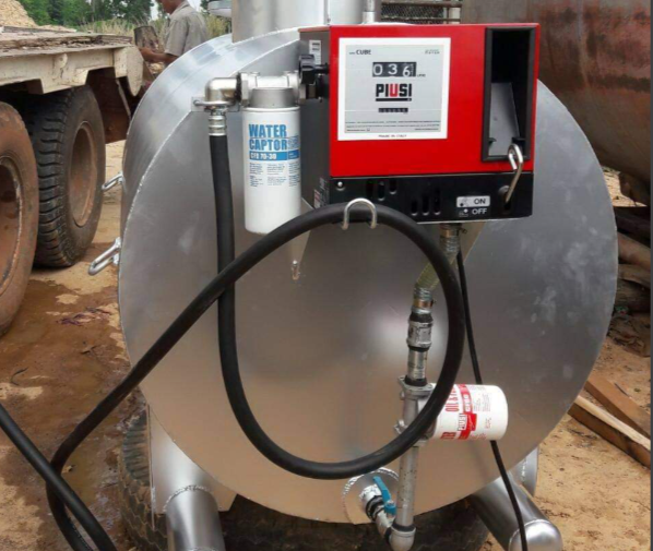 Fuel Diesel tank 1000 liter, round lying, Piusi